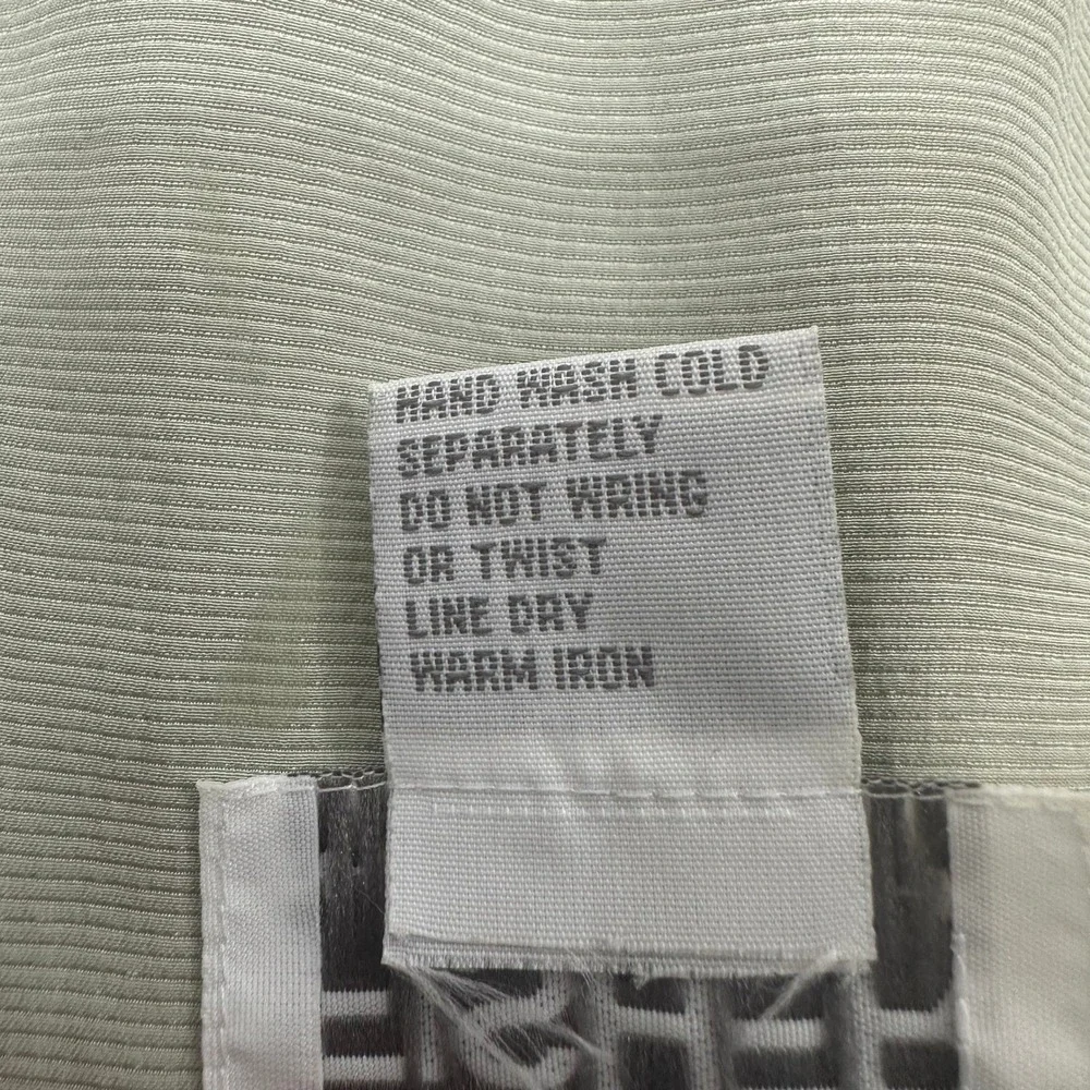 Eileen Fisher Sage Green 100% Silk Ribbed Sleeveless Button Down Top Size 1
